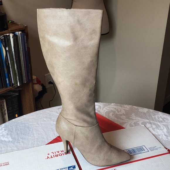 Pesaro Taupe vegan 3.75” heeled lined boots 8.5 - Picture 4 of 12